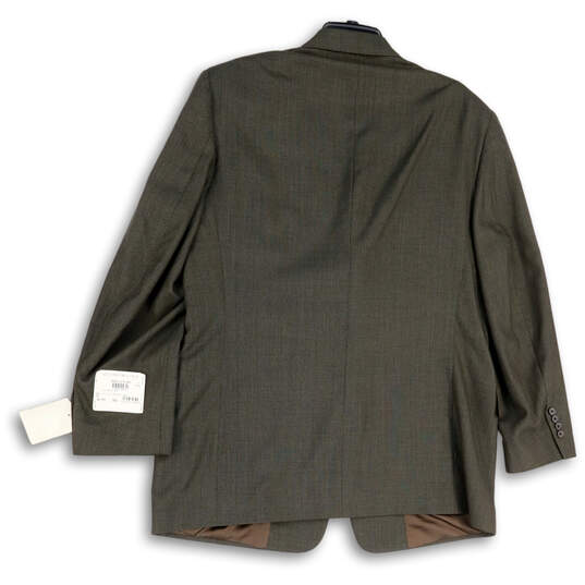 Mens Green Long Sleeve Notch Collar Pockets Three Button Blazer Size 44x38 image number 2