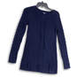 Womens Blue Long Sleeve Cable Knit Tunic Pullover Sweater Size Medium image number 1