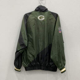 Mens Green Black NFL Bay Packers Full-Zip Windbreaker Jacket Size Medium alternative image
