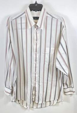 Christian Dior Men White Striped Button Up Shirt S