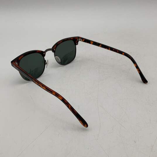 Womens Brown And Silver Tortoise Plastic Frame Polarized Half-Rim Sunglasses image number 3