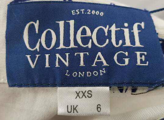 Collectif Theodora Pineapple Flared Woman's White Skirt XXS image number 3