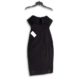 NWT Womens Black Ruffle Strapless Back Zip Short Bodycon Dress Size XS alternative image