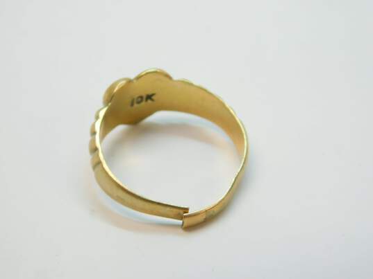 10K Yellow Gold Heart Swirl Band Ring FOR REPAIR 2.7g image number 2