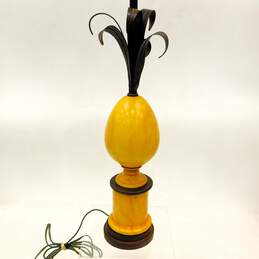 Vintage Maison Charles Style Yellow Amber Alabaster Pineapple Table Lamp alternative image