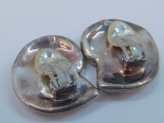 Bat-Ami Sterling Silver Electroform Chunky Clip Earrings 37.5g image number 6