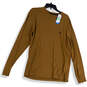 NWT Mens Brown Crew Neck Long Sleeve Regular Fit Pullover T-Shirt Size L image number 1