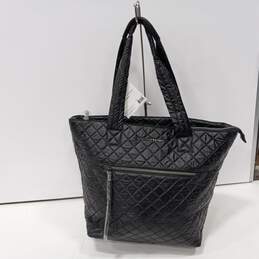 Adrienne Vittadini Black Quilted Nylon Collection Tote Bag