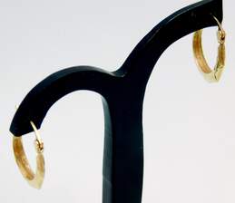 14K Yellow Gold Textured Mini Hoop Earrings 1.3g