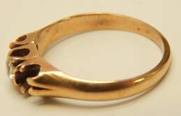 Vintage 14K Yellow Gold 0.14 CT Round Diamond 3 Stone Ring For Repair 2.1g alternative image