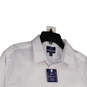 NWT Mens White Stretch Wrinkle-Resistant Slim Fit Button-Up Shirt Size L image number 3