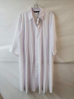 Zara White Button Down Shirt Dress Size M