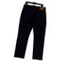 Mens Black Denim Dark Wash Stretch Pockets Straight Leg Jeans Size 33x30 image number 2
