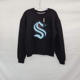 Antigua Kraken Black Cotton Blend Crewneck Sweatshirt WM Size M NWT
