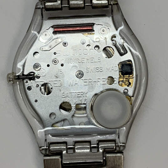 Designer Swatch Shine AG 2007 Silver-Tone Round Dial Analog Wristwatch image number 4