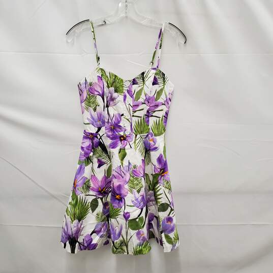 NWT Alice & Olivia WM's Floral Palm Mini Dress Size 2 image number 1