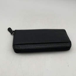 Womens Black Leather Credit Card Checkbook Holder Zip Around Wallet alternative image