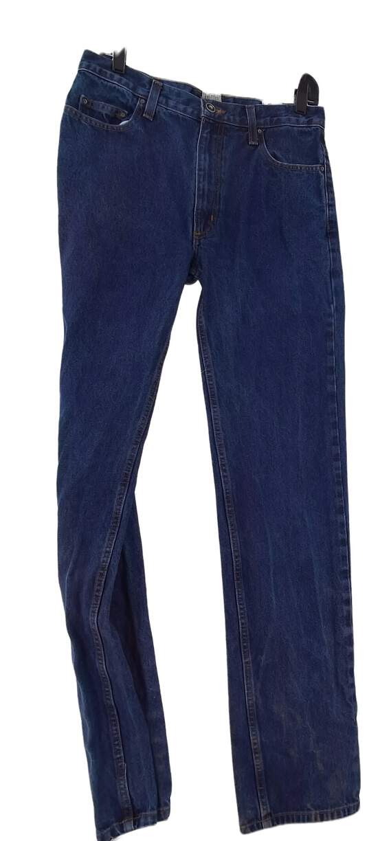 Mens Blue Regular Fit Medium Wash Denim Straight Leg Jeans Size 32/36 image number 1