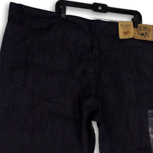 NWT Mens Blue Dark Wash Pockets Regular Fit Denim Straight Jeans Size 50x34 image number 4