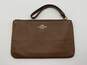 Authentic Womens Brown Leather Inner Pockets Double Zip Wristlet Clutch image number 2