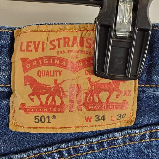 Levi's Men Blue Washed Straight Leg Jeans Sz 34 image number 3