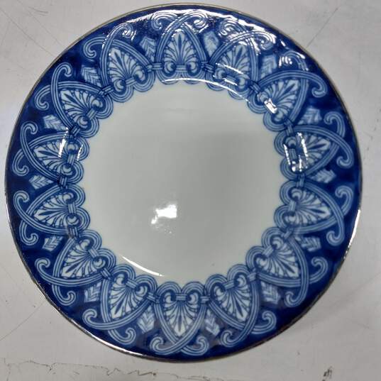 8pc Bombay Blue Arabesque Tile Pattern Teapots & Salad Plates image number 4
