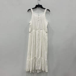 NWT Womens White Tiered Sleeveless Keyhole Neck A-Line Dress Size Large alternative image