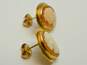 14k Yellow Gold Cameo Post Back Earrings 2.7g image number 3
