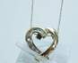 10K Yellow Gold Diamond Accent Ribbon Heart Pendant Necklace 1.5g image number 1
