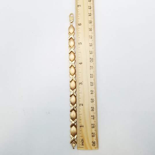 14K Gold Brushed XO Link Bracelet 7.4g image number 2