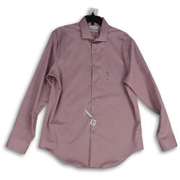 NWT Mens Pink Spread Collar Slim Fit Button-Up Shirt Size L (16.5 34/35)