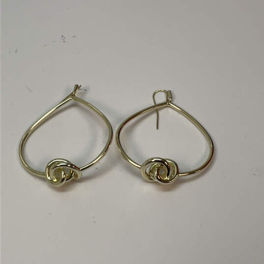 Designer Kendra Scott Gold-Tone Love Knot Open Frame Dangle Earrings image number 3