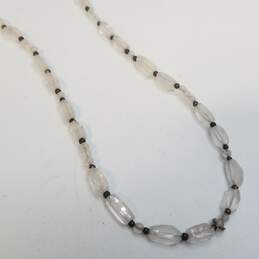 Sterling Silver Quartz Link 17 1/4inch Necklace 12.9g