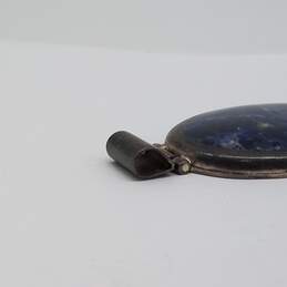 Antique A.T.I Mexico Sterling Sodalite Oval Pendant 25.1g alternative image