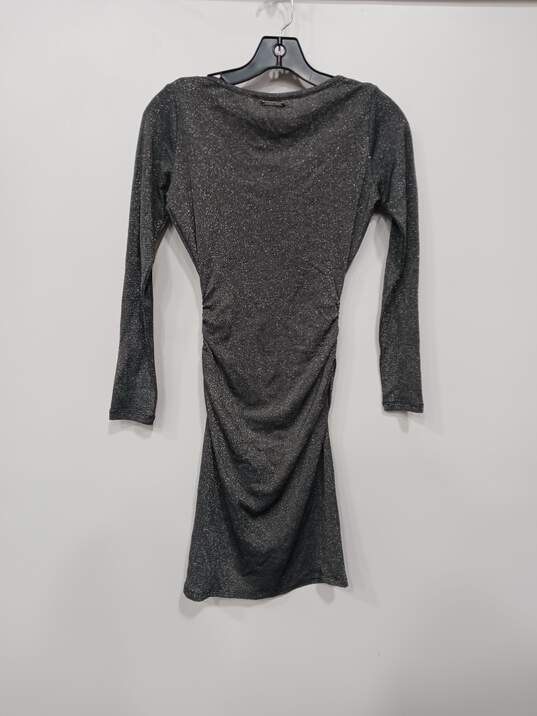 Women’s Michael Kors Sparkle Ruched Long Sleeve Mini Dress Sz XXS image number 2