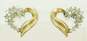 10K Yellow Gold 0.44 CTTW Diamond Ribbon Heart Post Earrings 2.6g image number 1