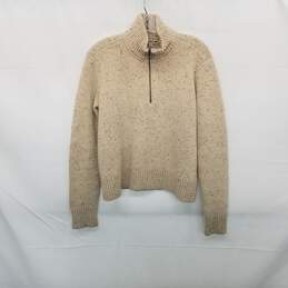 Toad & Co. Beige Lambswool Blend 1/4 Zip Cropped Sweater WM Size M