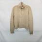 Toad & Co. Beige Lambswool Blend 1/4 Zip Cropped Sweater WM Size M image number 1