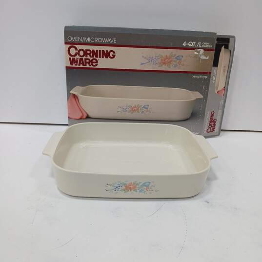 Vintage Corning Ware Symphony Patter 4-Qt. Open Roaster A-21-98 IOB image number 1