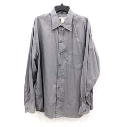 Emporio Armani Gray Stripe Men's Dress Shirt Long Sleeve Button Up Size XL with COA