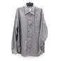 Emporio Armani Gray Stripe Men's Dress Shirt Long Sleeve Button Up Size XL with COA image number 1