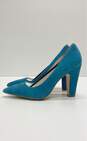 Anne Klein Suede Leather Pointed Toe Pumps Blue 8.5 image number 2