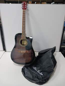 Glen Burton Black Pattern Acoustic 6 String Guitar w/ Case