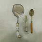Assorted Vintage Serving Utensils Olive Sugar Tongs Cocktail Tools Mother of Pearl Silver image number 3