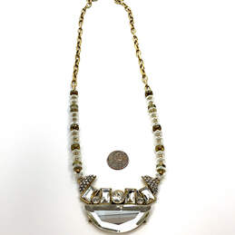 Designer J. Crew Rhinestone Crystal Mirror Geometric Bold Pendant Necklace