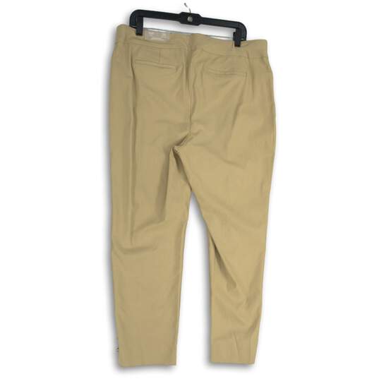 NWT Womens Tan Flat Front Slim Fit Straight Leg Pull-On Ankle Pants Size 3R/16R image number 2