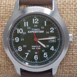Vintage Retro Timex Expedition 37mm Case Indigld WR 50mm Green Dial Men's Sport Quartz Watch