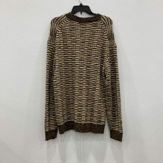 Karl Lagerfeld Womens Brown Crew Neck Long Sleeve Knitted Pullover Sweater Sz M image number 2