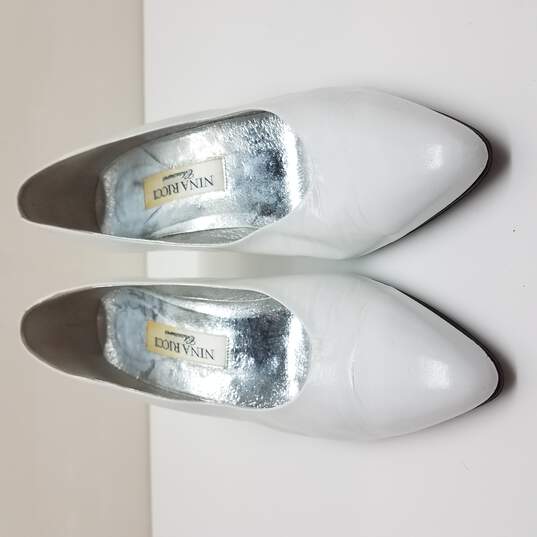 Nina Ricci Womens Pump Heels White Sz  36 1/2 image number 2