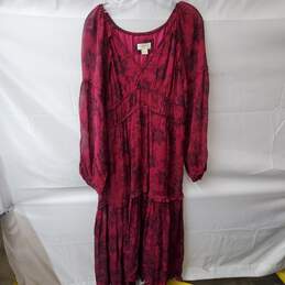 Maeve Anthropologie Annabella Red Floral Maxi Dress Size 10